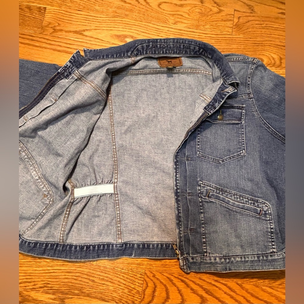 Vintage Y2K Lauren Jeans‎ Co Ralph Lauren Denim Zip Front Stretch Jean Jacket 2X - Picture 11 of 13